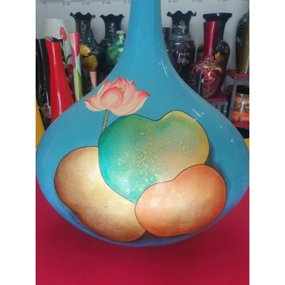 Bình cỏ nhỏ sơn mài hút tài lộc cao cấp dùng cắm hoa, trang trí nhà cửa, văn phòng, sảnh tiệc, quà tặng ý nghĩa,...