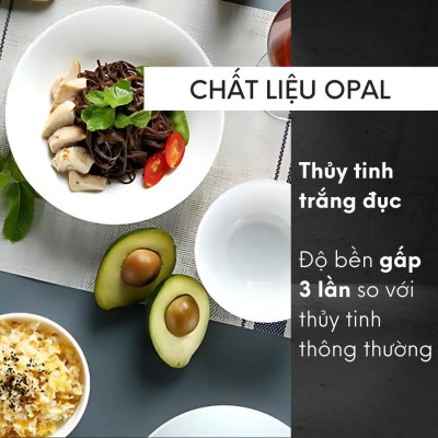 Bộ bát đĩa (tô, chén, dĩa) thủy tinh Luminarc Diwali 15 chi tiết, chịu sốc nhiệt tốt - DW15L