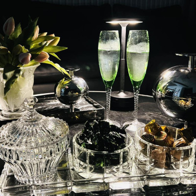 Set gia vị 4 món Godinger Dublin Radius Relish Hàng chính hãng