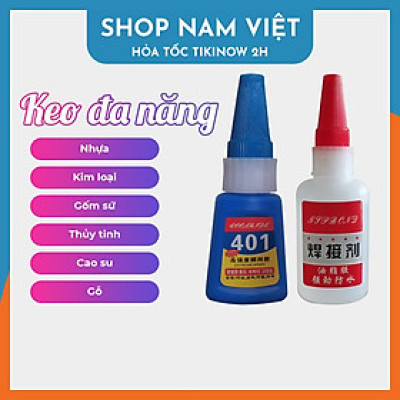 Keo Nước 401 Đa Năng Dán Móng, Cao Su, Kim Loại, Thủy Tinh, Nhựa