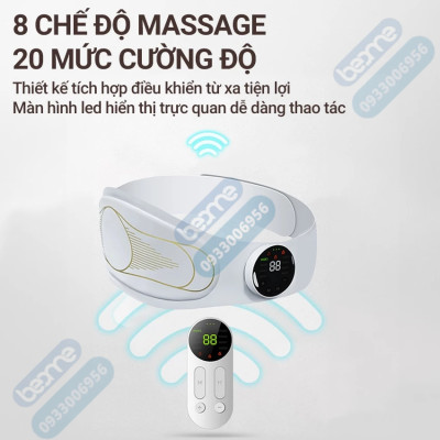 Máy massage xung điện EMS tan mỡ bụng Beame BM-B48, Đai massage lưng bụng rung nhiệt đánh tan mỡ, giảm đau bụng kinh