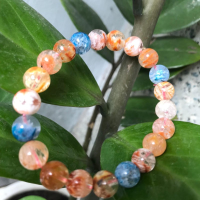 VÒNG ĐẸP THẠCH ANH TUYẾT MÀU SANG ĐÁ VIP 9mm ĐÁ THIÊN NHIÊN