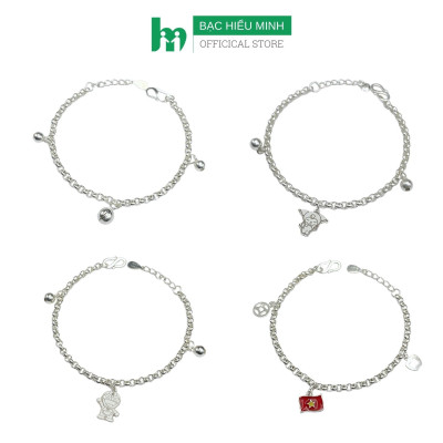Lắc tay Cho Bé Bạc Ta Nguyên Chất S99 Mix Charm Chính Hãng Bạc Hiểu Minh LTE568