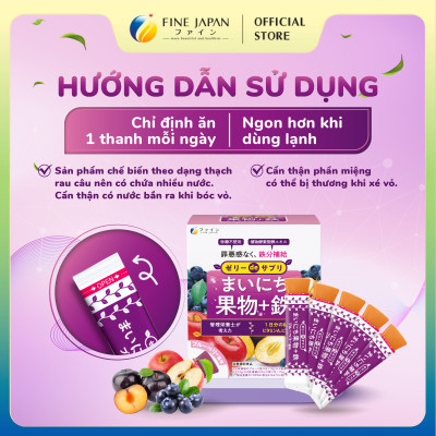 Thạch hoa quả Everyday Fruit Jelly Iron bổ sung sắt, chất xơ và Vitamin cho nữ giới hộp 20 thanh