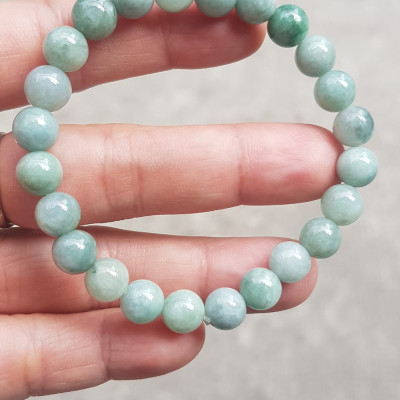 Vòng chuỗi đá cẩm thạch tự nhiên xanh ngọc nhẹ nhàng đẹp sang may mắn Size vòng hạt 8mm Hợp nữ mệnh Thủy Mộc hỏa rẻ đẹp