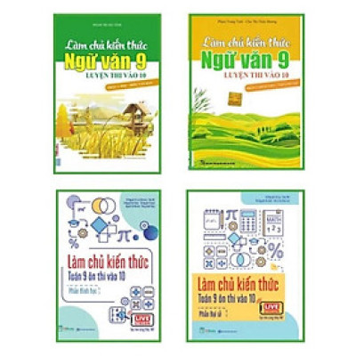 Sách - Combo 4 cuốn Làm chủ kiến thức Toán - Ngữ văn 9 ôn thi vào 10 (MC)