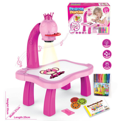 Bàn Tập Vẽ Cho Bé Có Đèn Chiếu Sáng Thông Minh Kèm 12 Bút Vẽ Vỡ Vẽ, Bảng Vẽ Có Thể Xóa Tiện Dụng-Màu Hồng