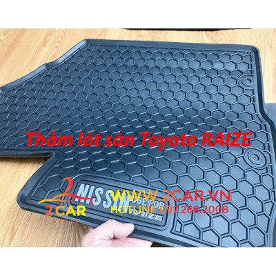 Thảm sàn, Thảm lót sàn xe Toyota RAIZE 2021-2022 cao su đúc, vân tổ ong, không mùi, MẪU MỚI