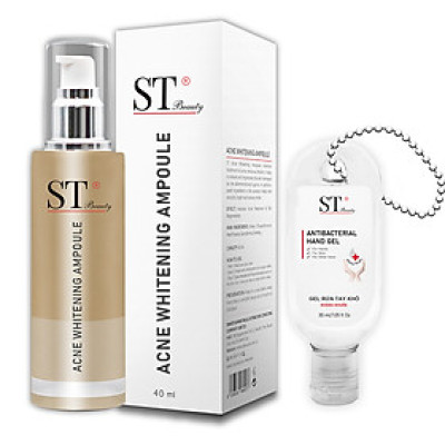 ST Beauty - Tinh Chất Chuyên Ngừa Mụn – Tái Tạo & Làm Trắng Hồng Da Tự Nhiên - ACNE WHITENING AMPOULE - Tặng 1 Gel Rửa Tay Khô Móc Khóa 30ml