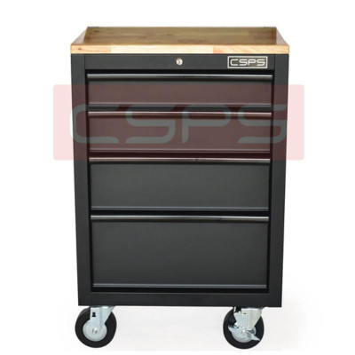 Tủ dụng cụ CSPS 61cm - 04 hộc kéo màu đen mặt ván gỗ