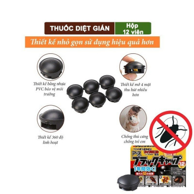Viên diệt gián Nhật Bản hộp 12 viên Barracks Cap diệt sạch gián tận gốc, khử mùi hôi