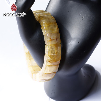 Vòng tay thạch anh tóc vàng bản 15x10mm mệnh thủy, kim - Ngọc Quý Gemstones