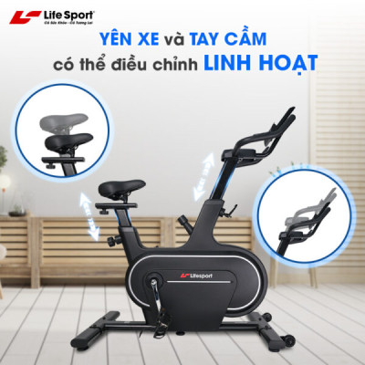 Xe Đạp Tập Lifesport LS-5977, Xe Đạp Tập Khung Sườn Chắc Chắn, Kháng Lực Đa Cấp Độ, Mà Hình Hiển Thị Chi Tiết Thông Số