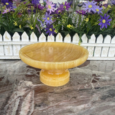Dĩa trái cây, đĩa thờ cúng đá ngọc - Đường kính 15cm