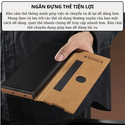 Case bao da chống sốc cho Samsung Galaxy Z Fold 6 trang bị nắp bảo vệ Camera và ngăn đựng S-Pen và khe nhét thẻ card hiệu Nillkin Qin Pro (chất liệu da cao cấp, thiết kế thời trang cá tính) - Hàng nhập khẩu