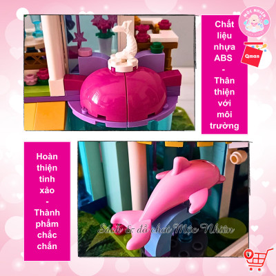 Đồ chơi lắp ráp xếp hình Qman 2012 - Thuỷ cung cá voi xanh (327 mảnh ghép) - Dành cho bé gái từ 6 tuổi