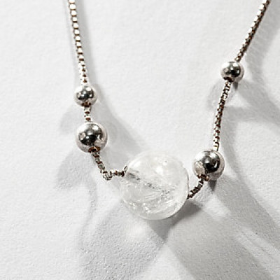 Dây Chuyền Phong Thủy Đá Mặt Trăng MoonstoneThiên Nhiên Bạc 925, Bao Kiểm Định, Món Qùa Trang Sức Ý nghĩa May Mắn Tài Lộc DC005