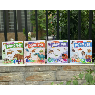 Combo sách Bách Khoa Động Vật Dành Cho Trẻ Nhỏ: Thú Cưng + Côn Trùng + Khủng Long + Động Vật Tiền Sử 