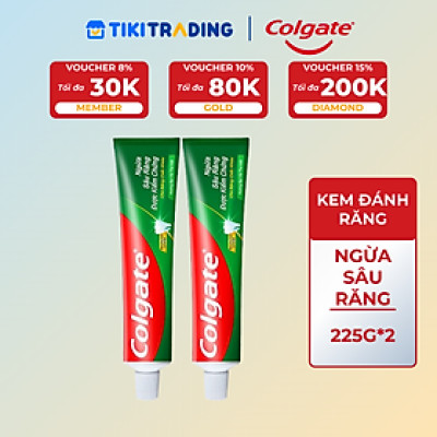 Bộ Đôi Kem Đánh Răng Colgate Ngừa Sâu Răng Tối Đa 225G