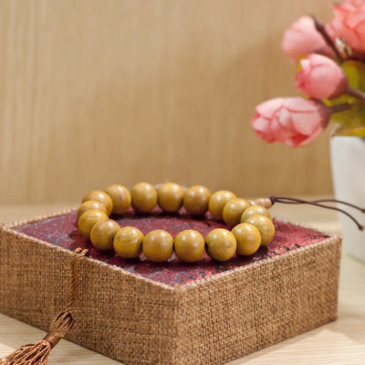 Vòng tay Chuỗi Hạt Gỗ Bách Hồ Lô Màu Vòng Đeo Tay 15 Hạt