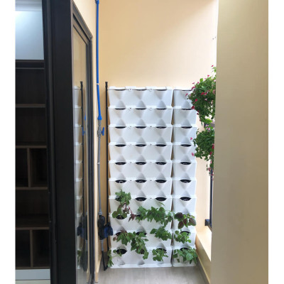 10 tầng Module Trồng Cây Ban Công Cao Cấp dạng Đứng Vertical Có Tưới Nhỏ Giọt Bán tự động (kèm 1 khay nước+ bộ tưới) dành cho ban công KHÔNG có vòi cấp nước nhập khẩu Bồ Đào Nha