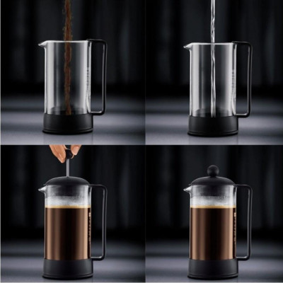 Bình pha trà, cà phê kiểu Pháp Bodum Brazil 1543-01, dung tích 350ml, sản xuất Bồ Đào Nha