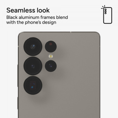 Kính Camera Dành Cho Galaxy S25 Ultra ZAGG Camera InvisibleShield Kèm Khung Dán Chống Trầy Xước, Chống Va Đập_ Hàng Chính Hãng