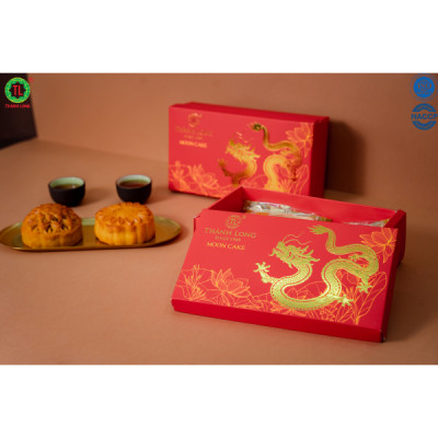 Hộp Bánh Trung Thu 2 bánh 1 trứng 150g - COMBO SUPER A4 - Thành Long (300g) - VIỆT NAM