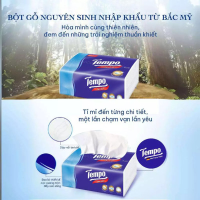 Combo 2 Lốc Khăn Giấy Gói Rút Tempo Hương Hoa Lê (Lốc 4 Gói)
