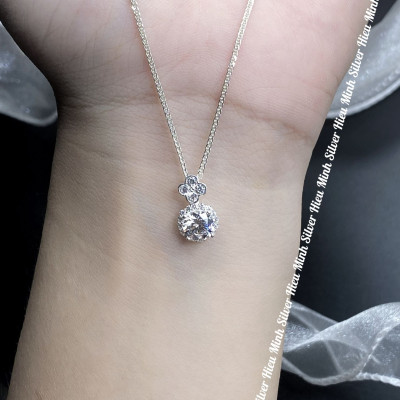 Dây Chuyền Bạc Nữ Mặt Đá Tròn Tuyệt Đẹp Bạc Hiểu Minh DMD549