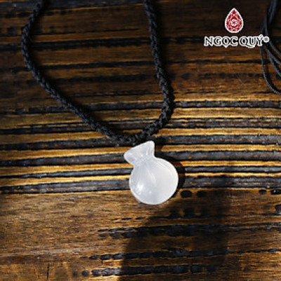 Mặt dây chuyền túi tiền đá mã não trắng 2.3x1.8x0.8cm mệnh thủy, kim - Ngọc Quý Gemstones