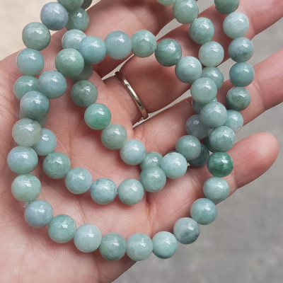 Vòng chuỗi đá cẩm thạch tự nhiên xanh ngọc nhẹ nhàng đẹp sang may mắn Size vòng hạt 8mm Hợp nữ mệnh Thủy Mộc hỏa rẻ đẹp