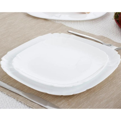 Đĩa(dĩa) thủy tinh Lotusia 23cm N3620, thủy tinh cường lực không chứa chì, dùng cho lò vi sóng và máy rửa bát