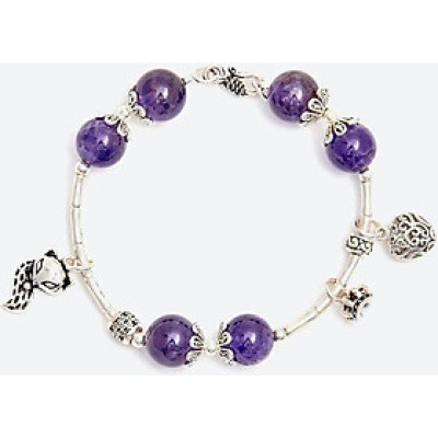 Vòng tay thạch anh tím phối hồ ly Ngọc Quý Gemstones