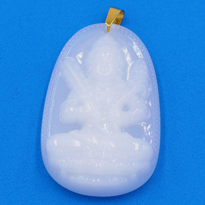 Mặt phật Hư Không Tạng Bồ Tát trắng 5cm kèm hộp nhung