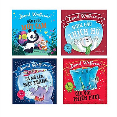 Combo Picture Book: Hà mã lên mặt trăng, Gấu trúc mứt cam, Cậu voi phiền phức, Nhóc gấu thích hù - David Walliams (Nhã Nam) - Combo 4 cuốn