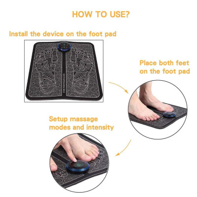 Thảm Massage Bàn Chân Xung Điện Trị Liệu EMS Giúp Lưu Thông Khí Huyết Dùng Pin Sạc