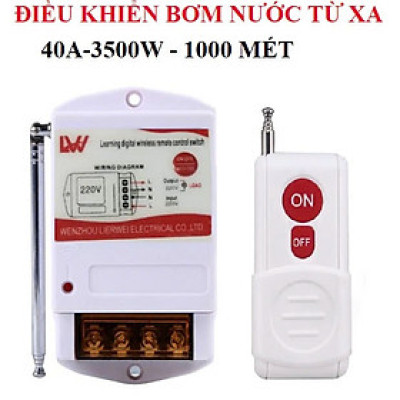 Bộ Điều Khiển Từ Xa 220V Máy Bơm Nước, Đèn – Tầm Xa 1–5KM, Công Suất Lớn 40A 3000W