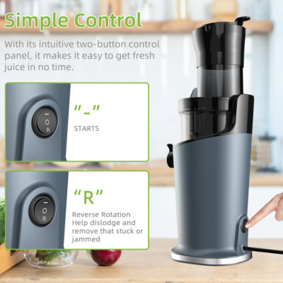 Máy ép trái cây tốc độ chậm Biolomix SJ-017,  chất liệu vỏ nhựa Tritan an toàn, dễ vệ sinh- Hàng chính hãng