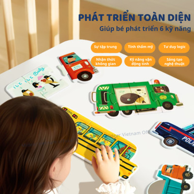 Đồ Chơi Ghép Hình Cho Bé Mideer My First Puzzle Transport