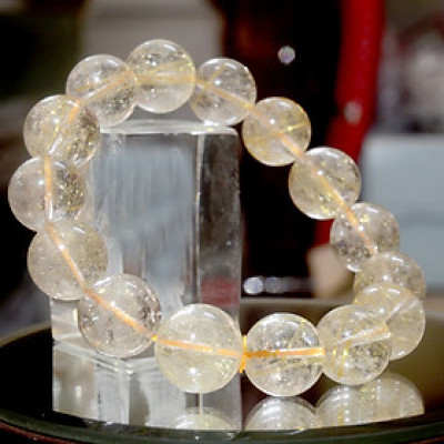 Vòng tay chuỗi đá thạch anh tóc trắng-nhiều cỡ ly