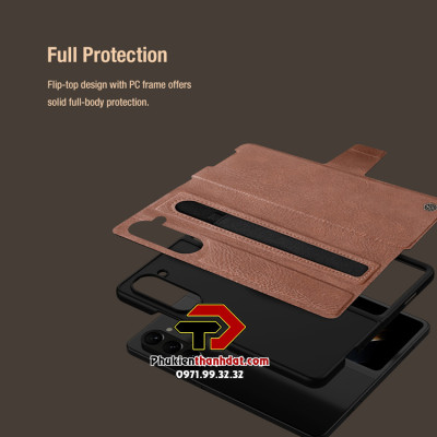 Bao da cho SamSung Galaxy Z Fold6, Z Fold5, Z Fold4, Z Fold3 chính hãng Nillkin Aoge Leather Cover có ngăn để bút, dựng xem film - Hàng nhập khẩu