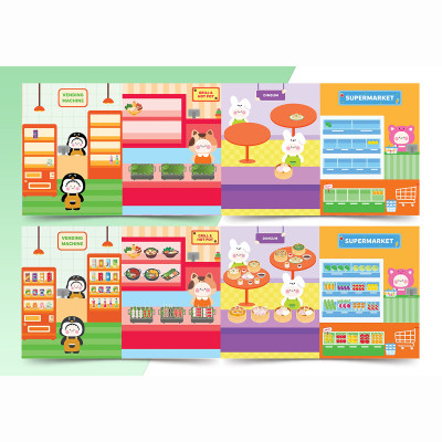 Sách Trò chơi Đồ hàng Phố Ẩm Thực (Hơn 200 Stickers)