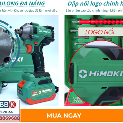 Máy Siết Bulong Pin 10 Cell HIMOKI 6092B 21V Lực Siết 380Nm - Motor 100% Ruột Đồng - Động Cơ Không Chổi Than - Bảo Hành 12 Tháng
