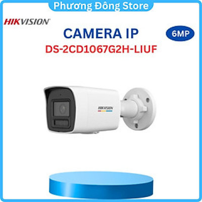 Camera IP HIKVISION Thân trụ DS-2CD1067G2H-LIUF 6MP đèn kép, Tích hợp Micro, Phát hiện người và phương tiện ,.-Hàng chính hãng