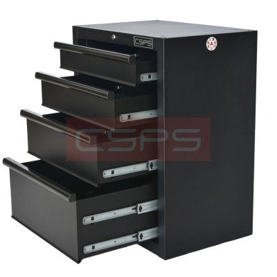 Tủ dụng cụ CSPS 61cm - 04 hộc kéo màu đen có chân tủ