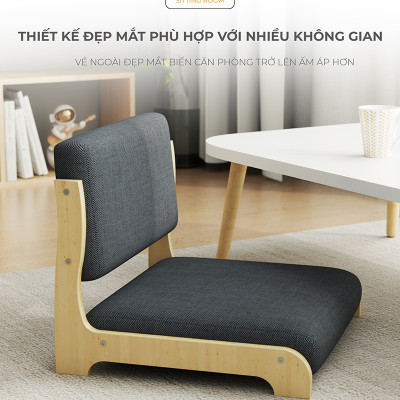 Ghế ngồi bệt kiểu Nhật có tựa lưng mặt đệm êm ái thương hiệu IGA - PG22