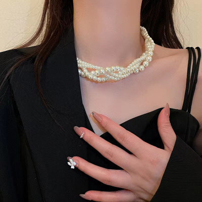 Dây chuyền vòng cổ ngọc trai nhiều lớp sang chảnh khí chất tiểu thư Hàn Quốc