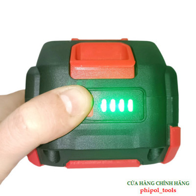 Pin 10 cell dung lượng 1300mAh PHIPOL TOOLS 3.5Ah/21V LI-ION có đèn báo hiển thị dung lượng - Hàng Chính Hãng