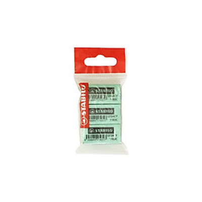 Combo gôm màu nhỏ STABILO Legacy - Bộ 3 viên màu xanh lá (ER183G-C3)